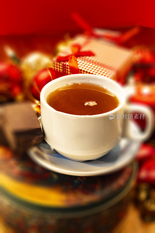 圣诞节在家喝茶的时间