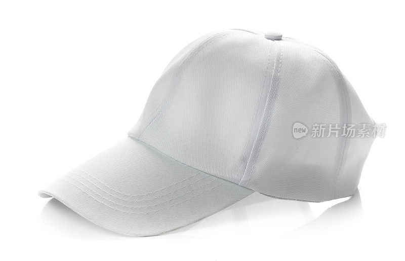 白色背景的白色棒球帽