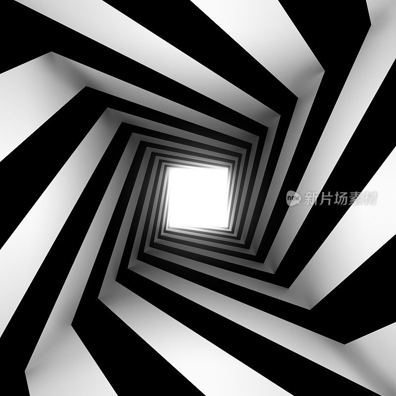 黑白方形螺旋