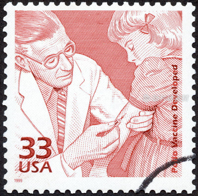 研制出小儿麻痹症疫苗邮票