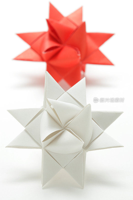 两折纸折纸摩拉维亚星装饰
