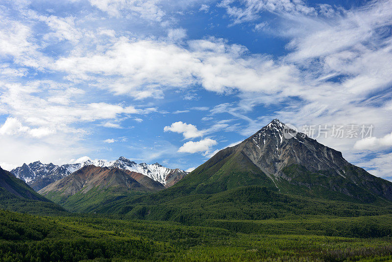 阿拉斯加格伦公路沿线的山景城