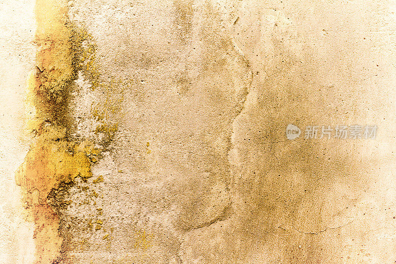 老西西里墙背景纹理:漂亮的斑驳黄色