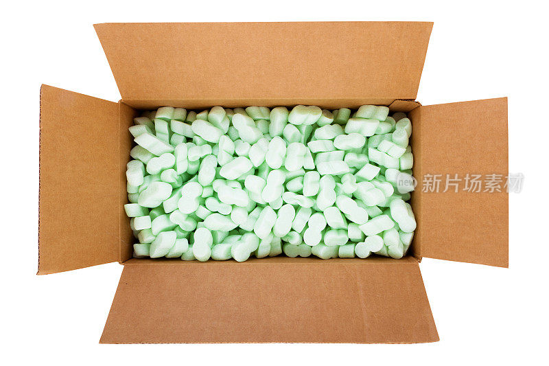 包装盒和绿色保护泡沫