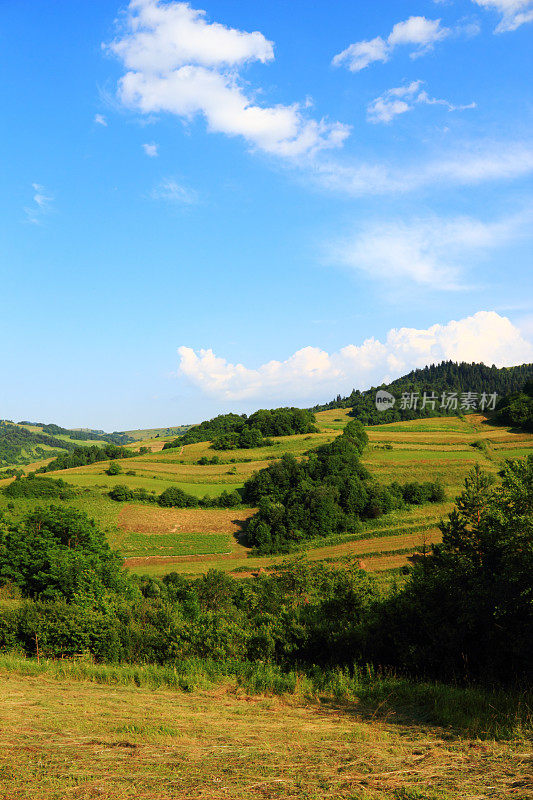 在落日山脉。Pieniny,斯洛伐克。