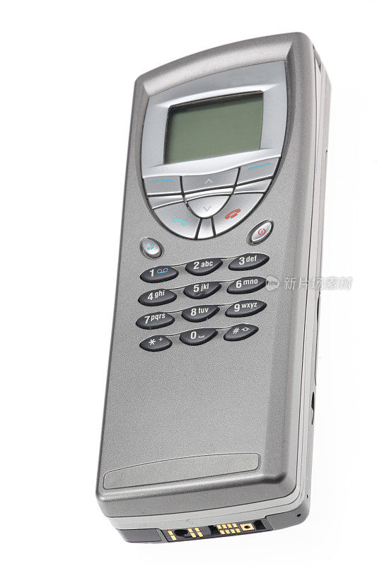 复古银色手机pda白色背景