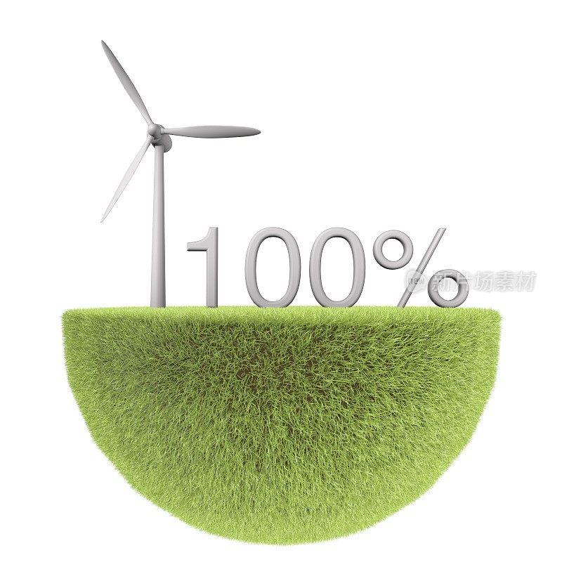 绿色能源100%风力涡轮机