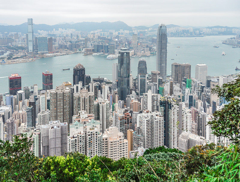 鸟瞰图的香港城市景观