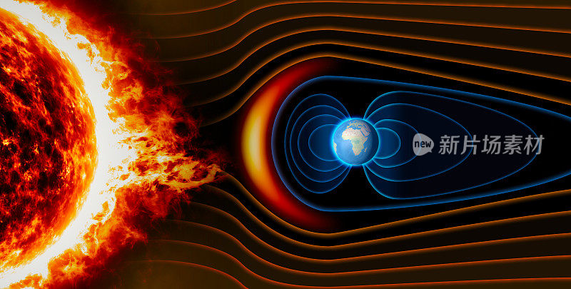 地球的磁场，地球，太阳风，粒子流