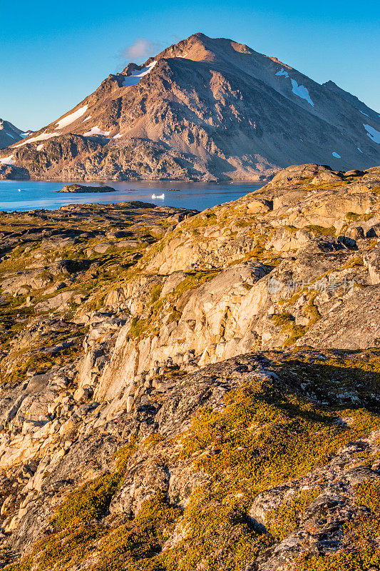 Kulusuk格陵兰岛的山脉景观