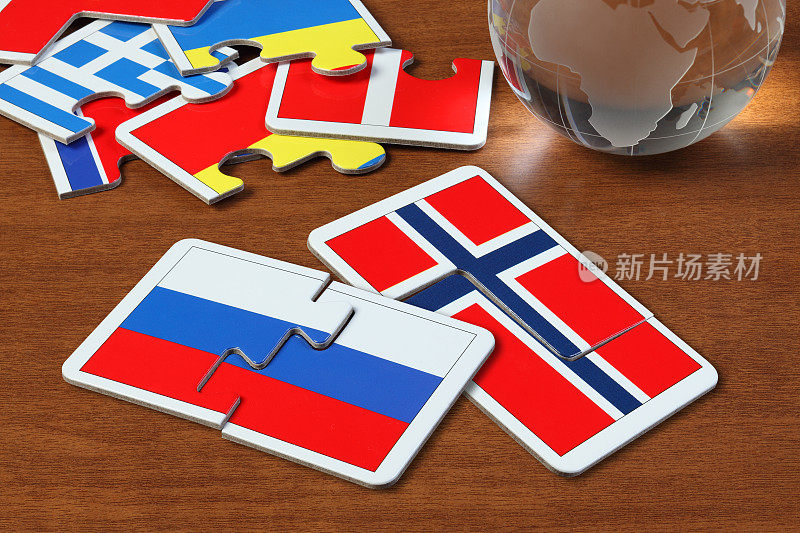 俄罗斯和挪威国旗拼图