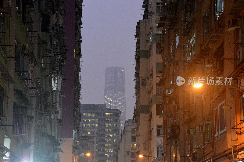 香港九龙半岛大角咀黄昏