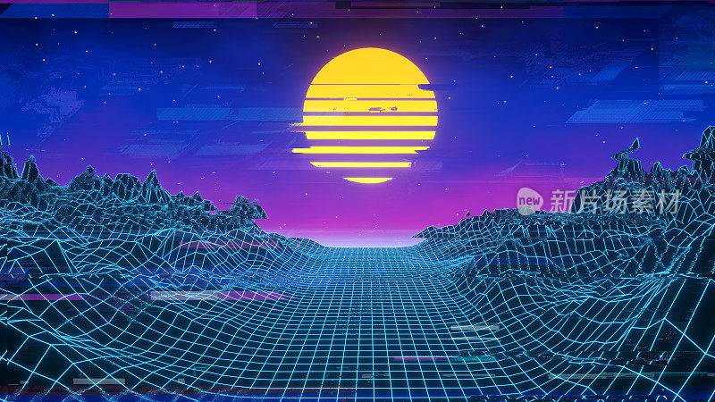 Synthwave复古的背景