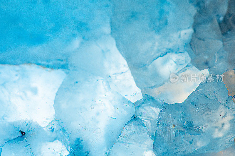 蓝色玛瑙石特写。微距镜头。