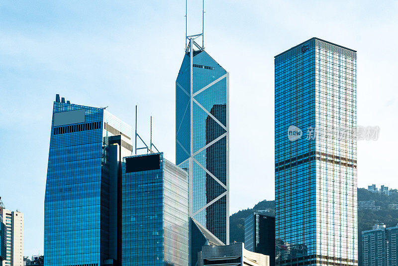 香港中央商务区的现代化摩天大楼
