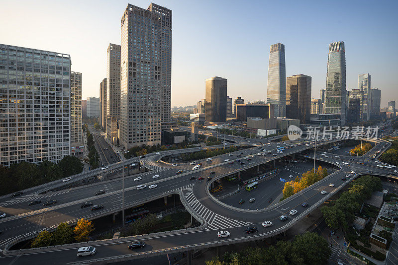 北京中央商务区高楼大厦天际线，北京中国城市景观