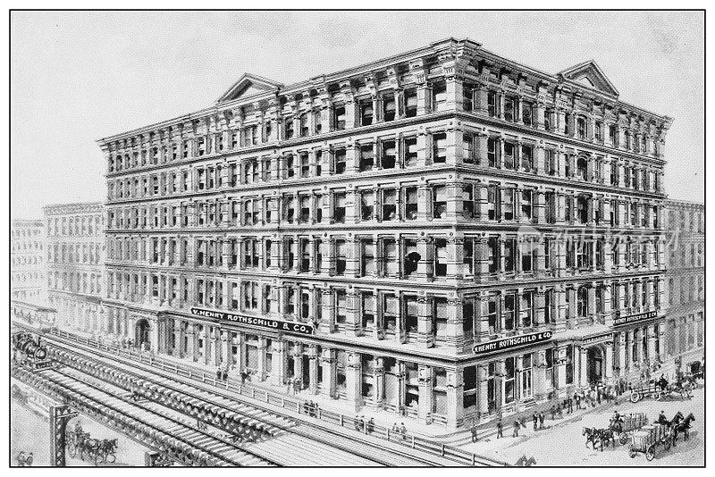 纽约的古董黑白照片:罗斯柴尔德大楼