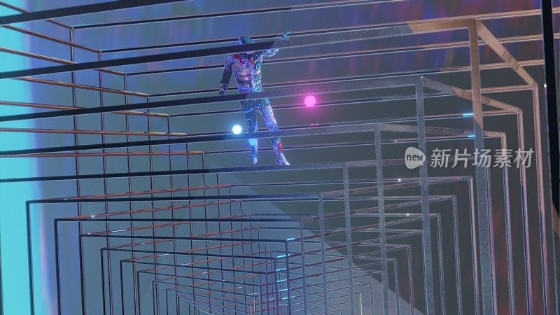 数字人浮动抽象