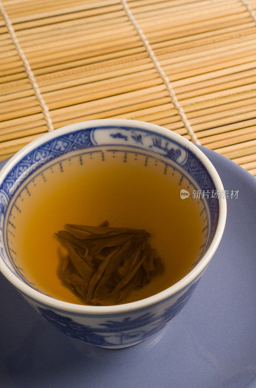 绿茶蓝色杯子