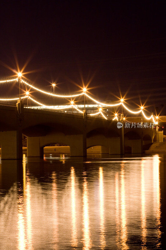 米尔大道桥和坦佩镇湖夜景4
