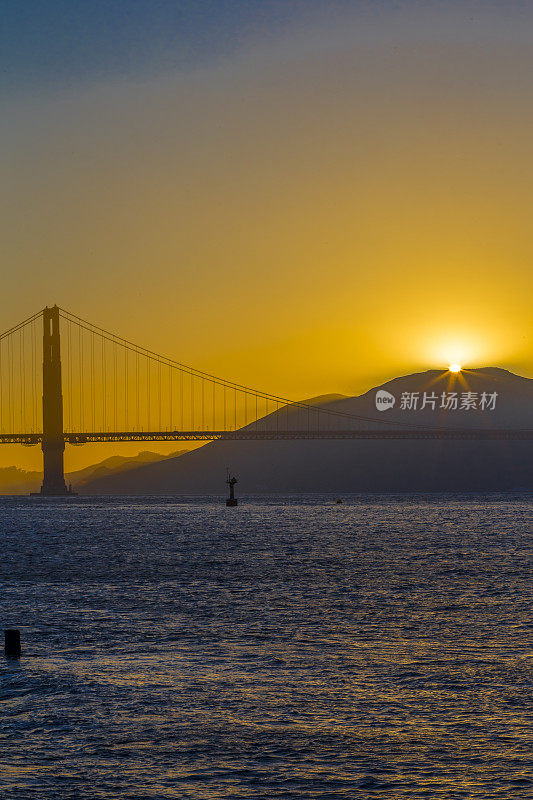 夕阳下的金门大桥