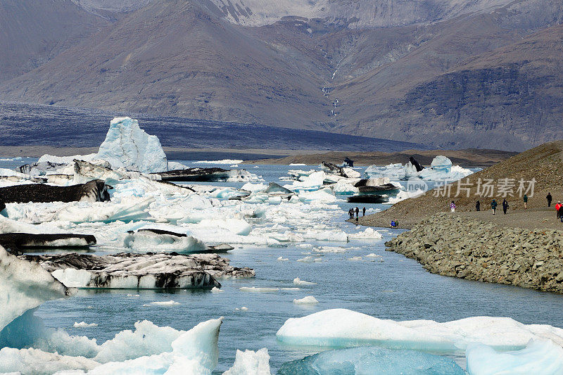 冰岛冰山Jokulsarlon礁湖