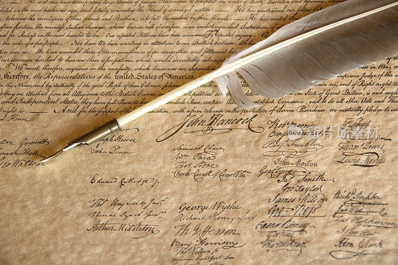 在独立宣言上的签名
