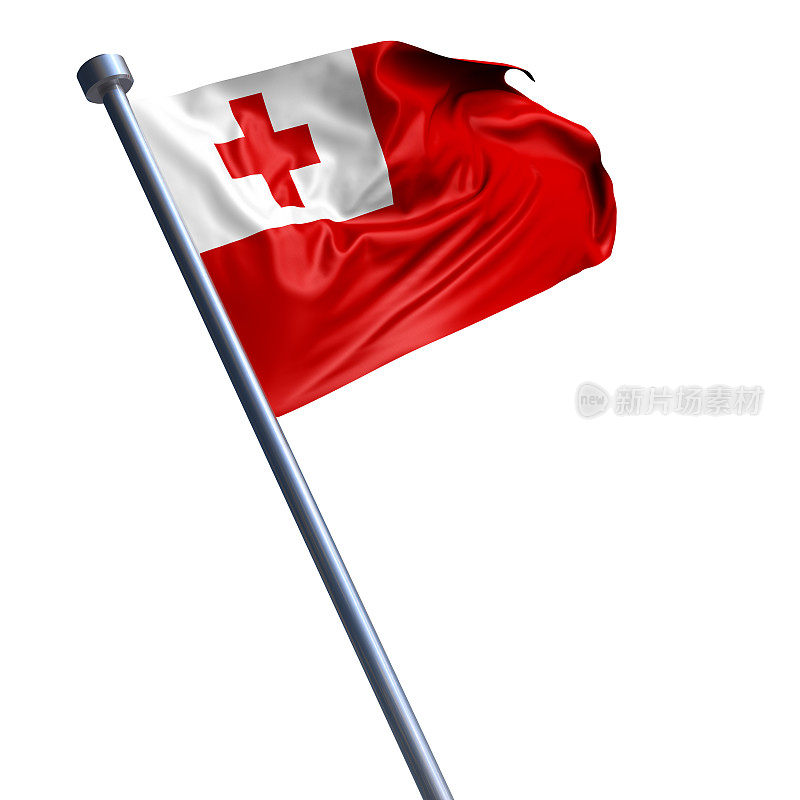 汤加国旗孤立白色