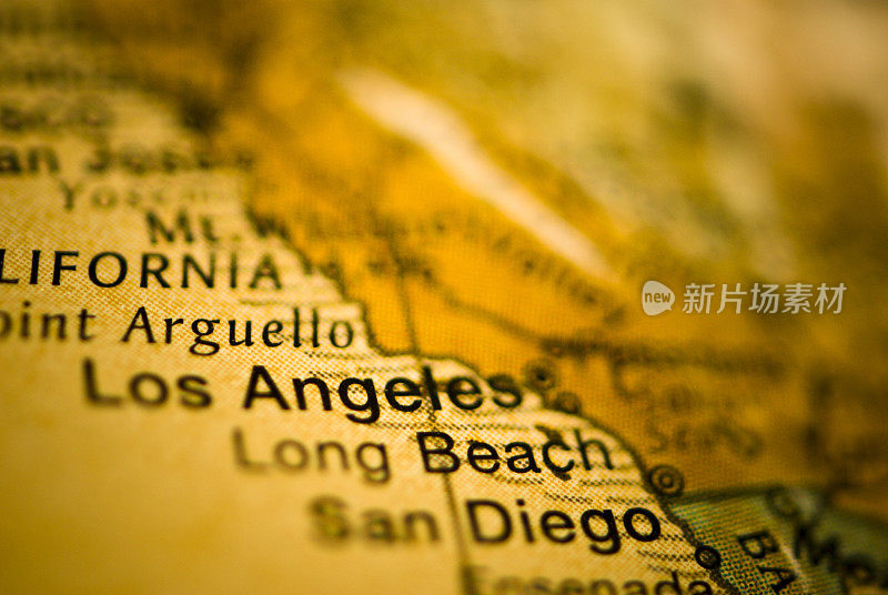 加州地图上的洛杉矶