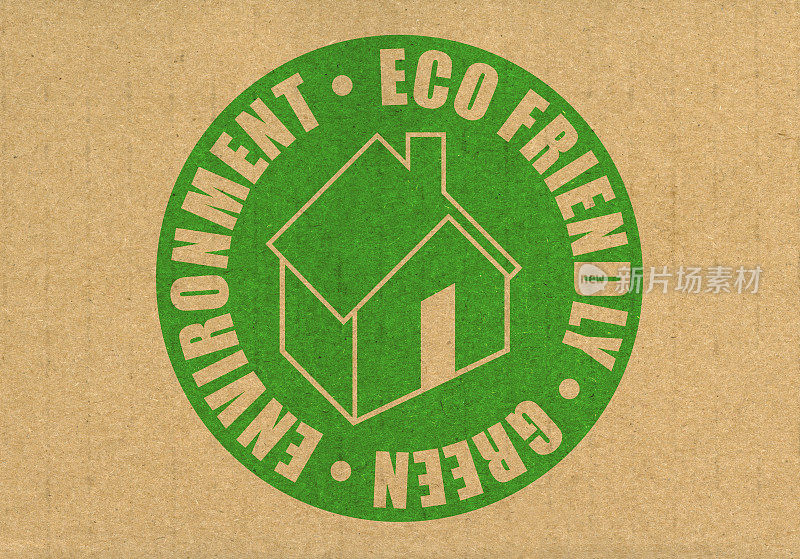 绿色环保的图标，环保纸板