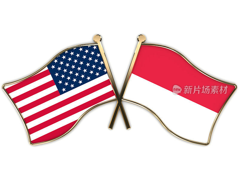 美国印度尼西亚国旗徽章