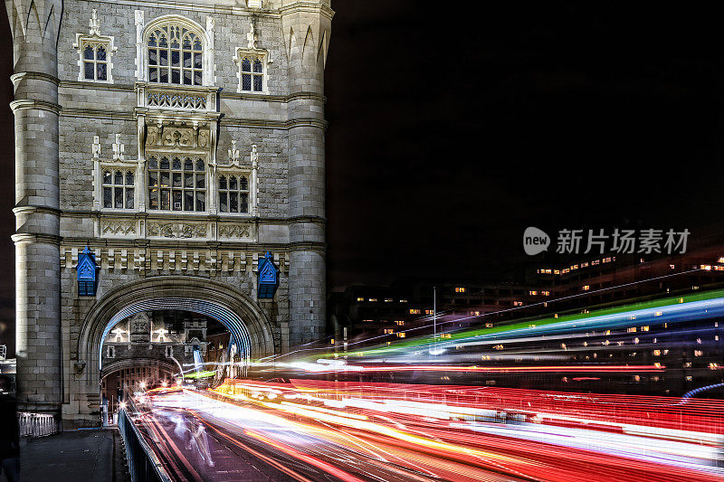 伦敦塔桥夜景，英国