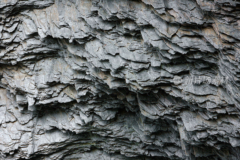 一个天然页岩沉积岩面特写