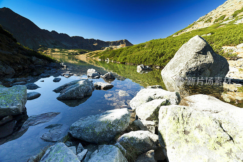 Tatra。波兰五池塘谷。