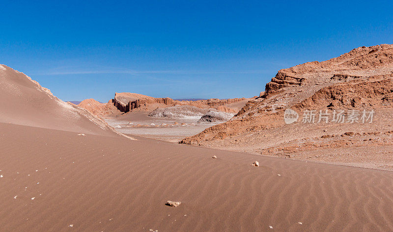 智利阿塔卡马沙漠，山谷里的沙丘