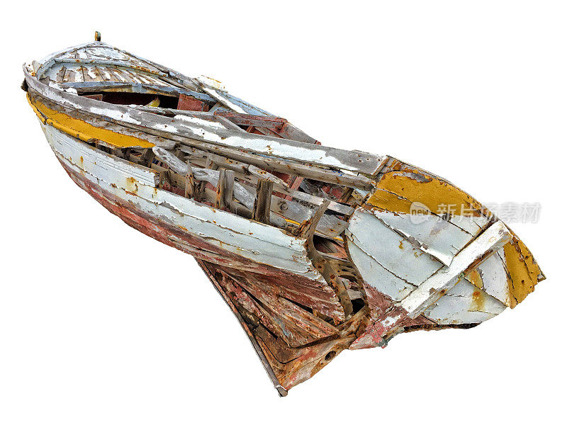 希腊提洛斯一艘旧渔船的残骸