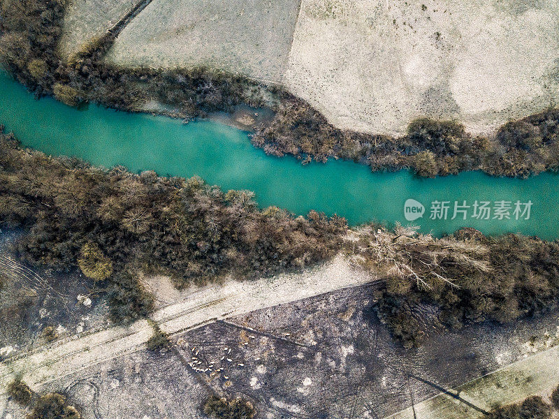 鸟瞰图的自然，河流