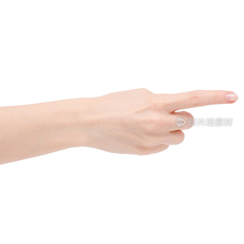女性左手伸出手指，右手伸出手指