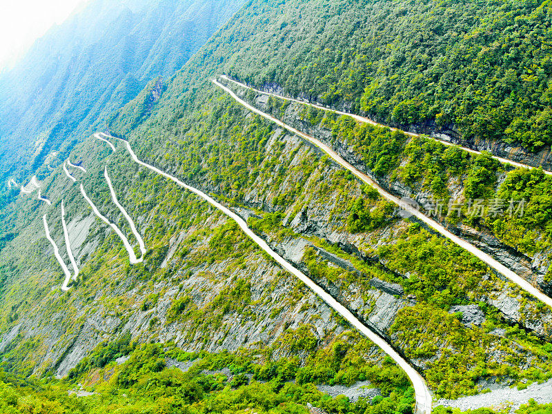 鸟瞰图曲线山路