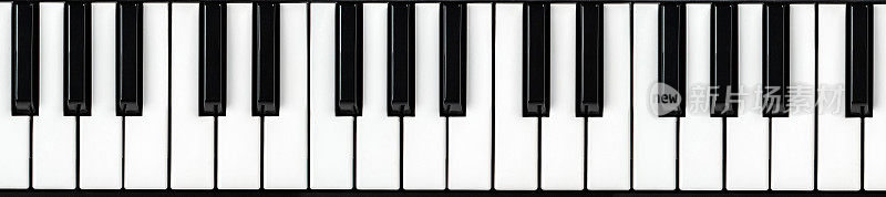合成器键盘。钢琴键