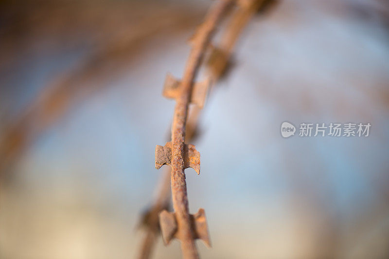 生锈的铁丝网