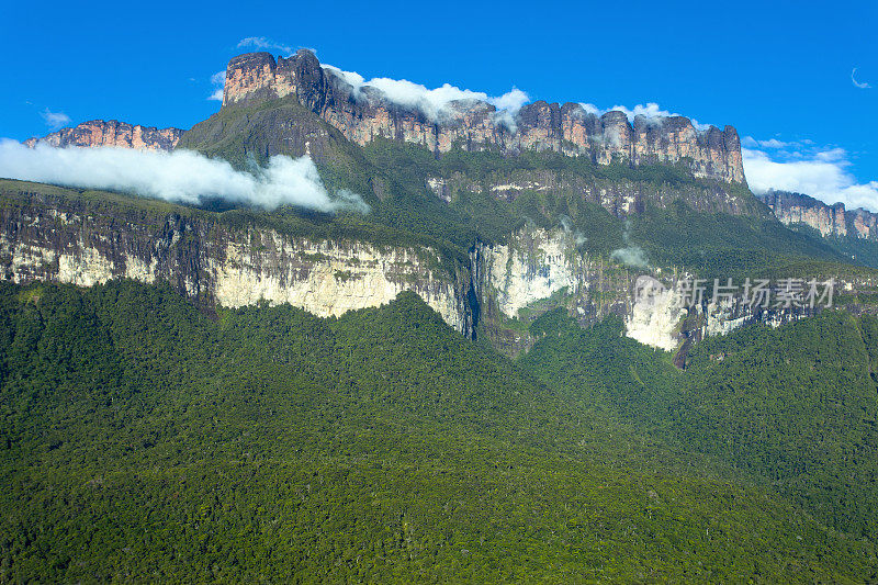 景物和群山的全景