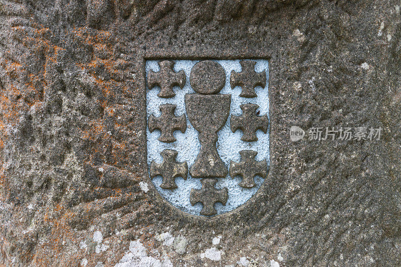 加利西亚的盾形纹章在蓬特索海岸的死亡加利西亚西班牙