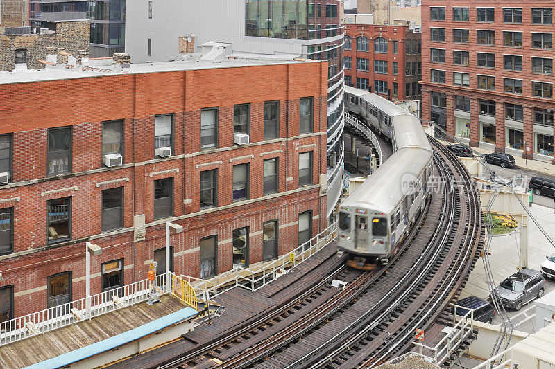 芝加哥城市景观-“L”列车