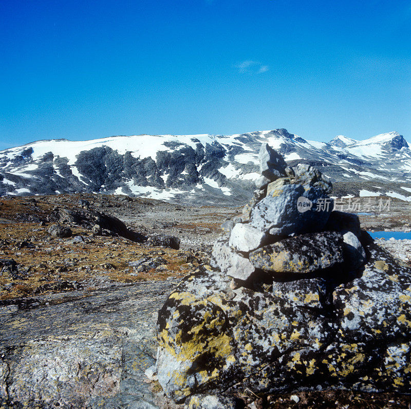 挪威白雪覆盖的山脉