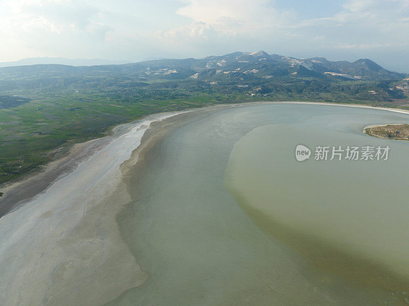 湖泊的鸟瞰图