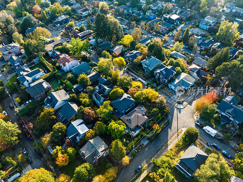 秋季郊区住宅