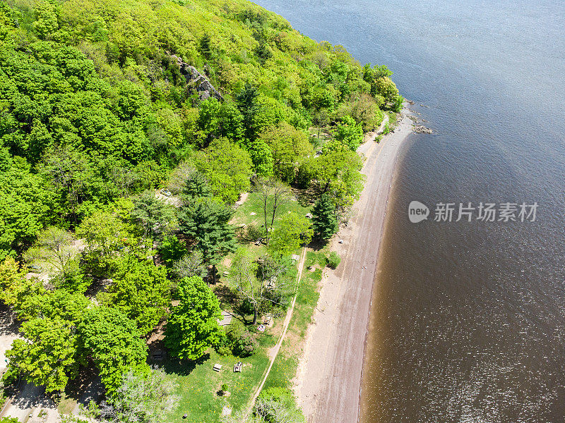 圣劳伦斯河海滩鸟瞰图