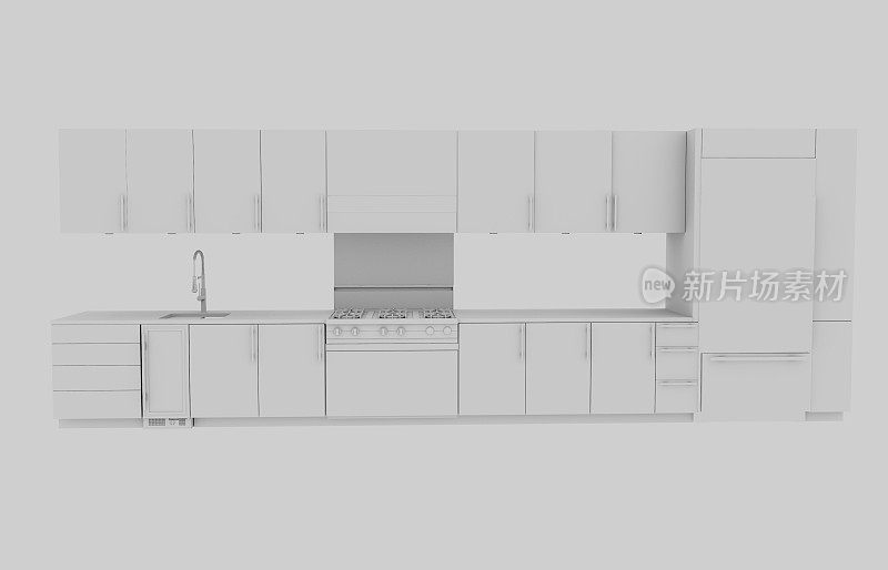 厨房室内3D渲染