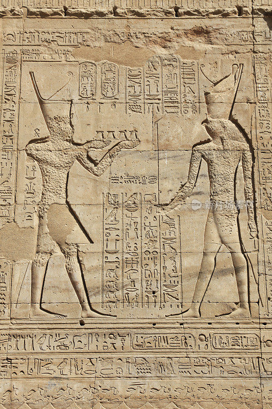 埃及埃得夫的埃得夫神庙的象形文字